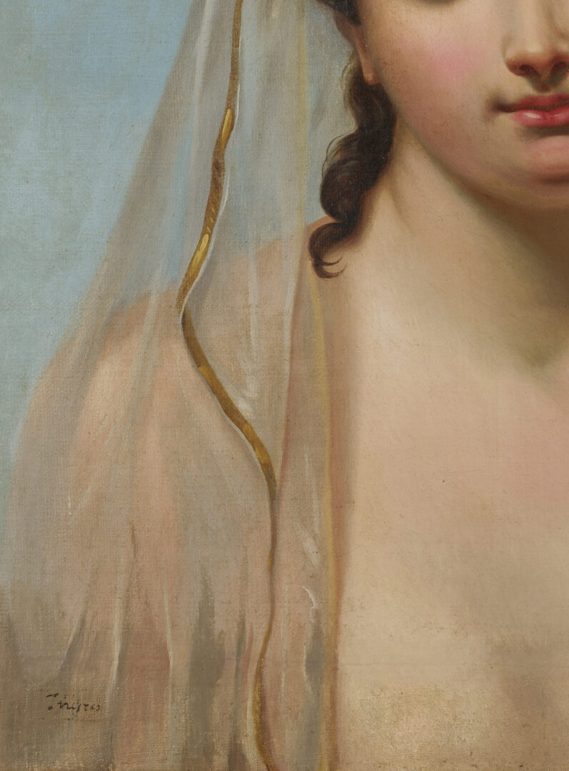 Lot 137: Circle of Ingres, Portrait of a Lady with Mirror, Poss. Cleopatra