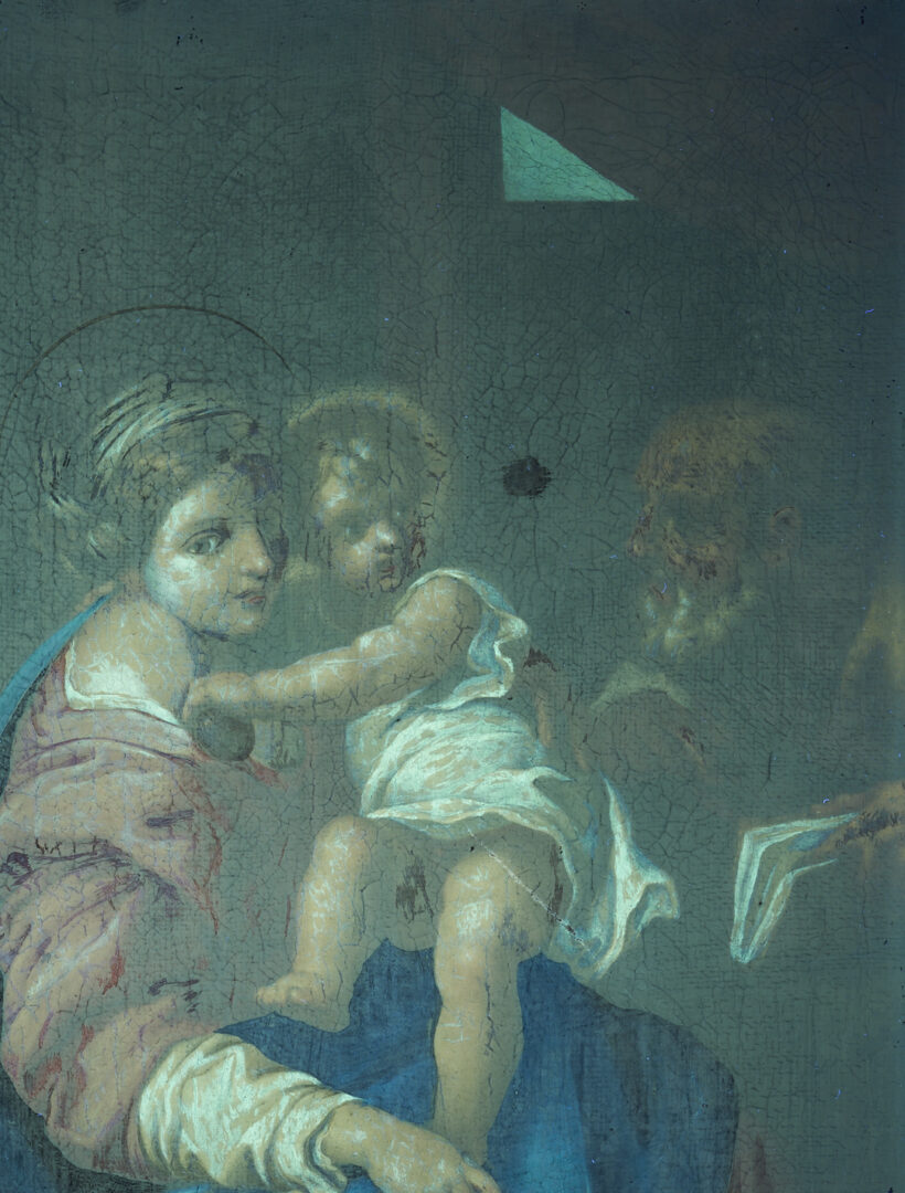 Lot 139: 19th C. Oil After Annibale Carracci, Holy Family with St. John the Baptist
