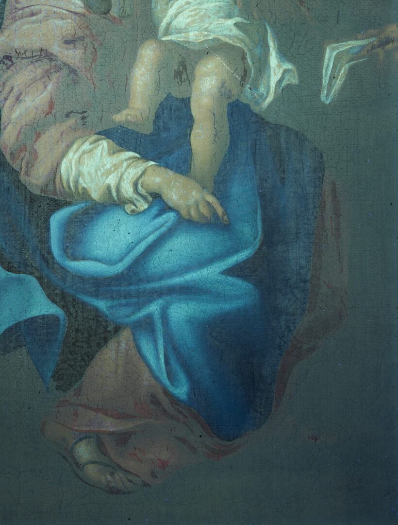 Lot 139: 19th C. Oil After Annibale Carracci, Holy Family with St. John the Baptist