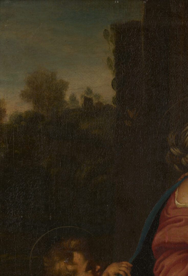Lot 139: 19th C. Oil After Annibale Carracci, Holy Family with St. John the Baptist
