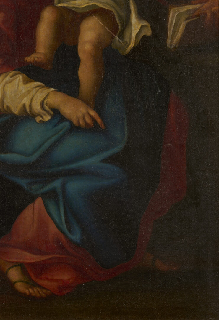 Lot 139: 19th C. Oil After Annibale Carracci, Holy Family with St. John the Baptist