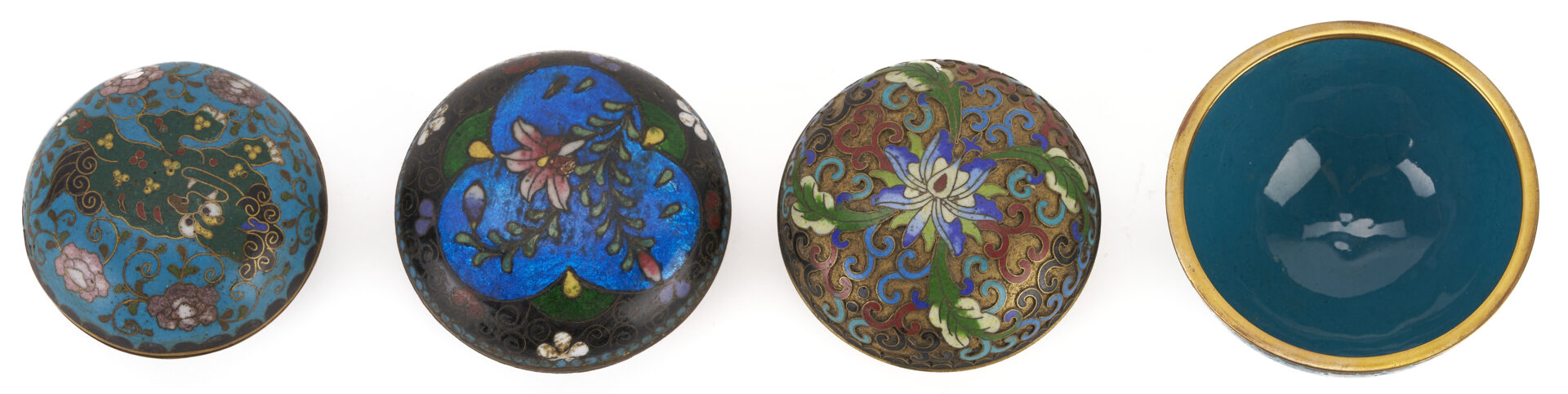 Lot 13: Miniature Chinese Cloisonne Items w/ Lacquer Cabinet