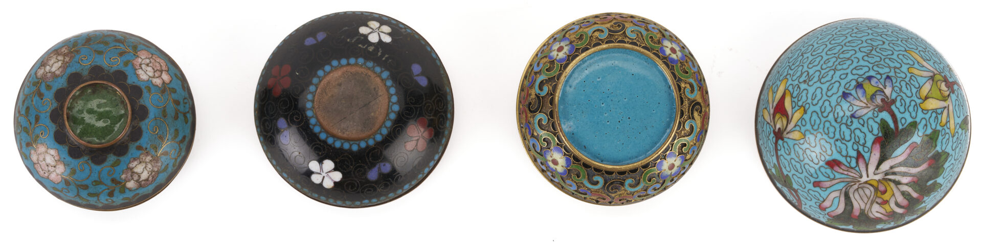 Lot 13: Miniature Chinese Cloisonne Items w/ Lacquer Cabinet