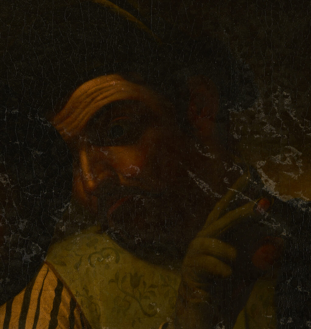 Lot 140: 17th C. O/C Painting after Caravaggio, The Card Sharps