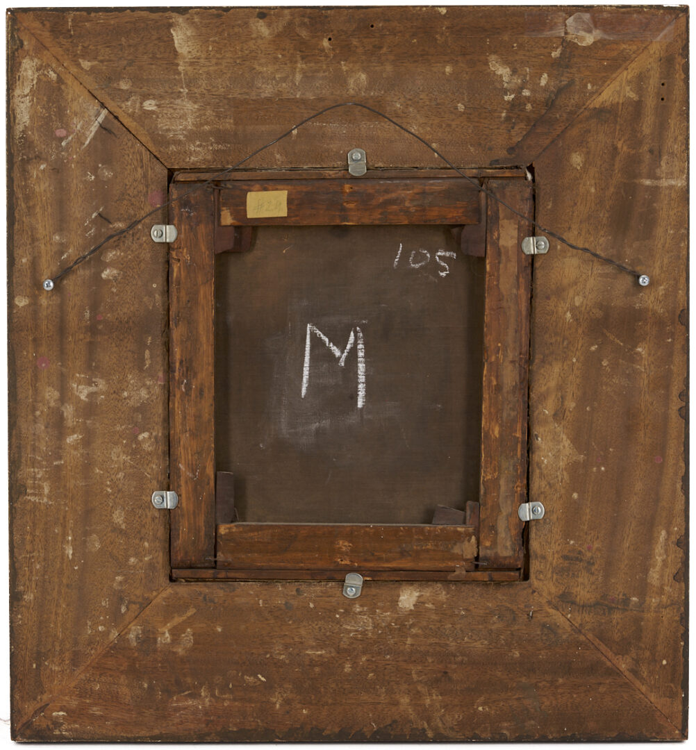 Lot 141: Renaissance Style O/C Painting of a Woman w/ Laurel Wreath & Gold Cross