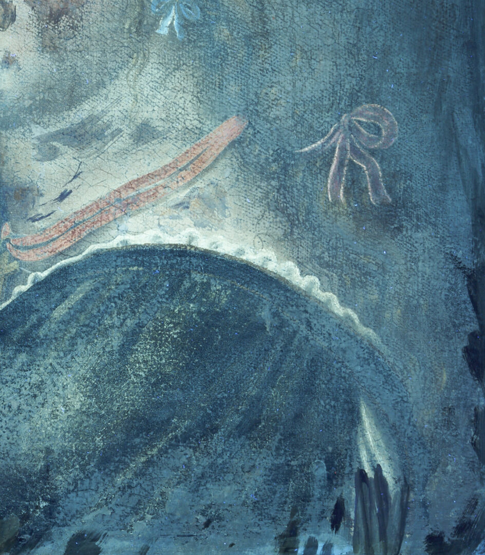 Lot 141: Renaissance Style O/C Painting of a Woman w/ Laurel Wreath & Gold Cross