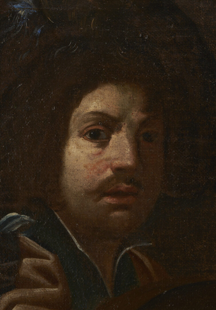 Lot 143: O/C  Painting after Valentin de Boulogne, Four Ages of Man
