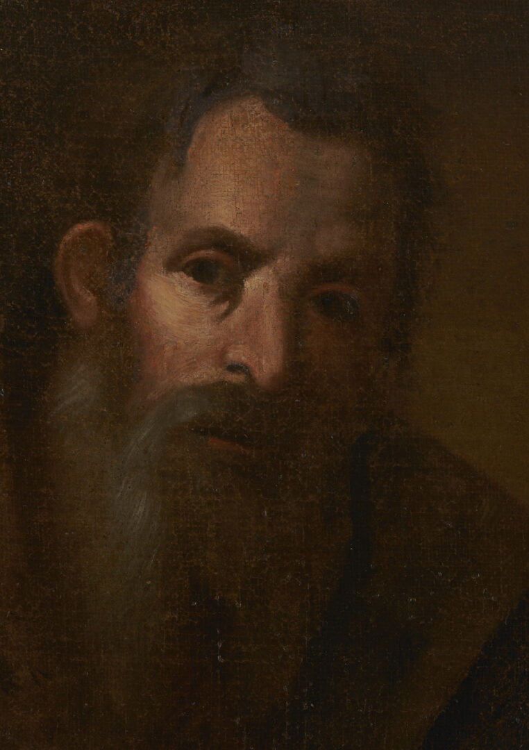 Lot 143: O/C  Painting after Valentin de Boulogne, Four Ages of Man