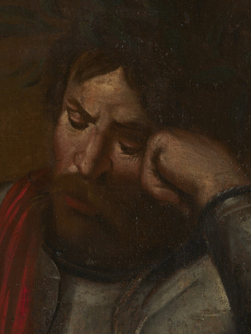 Lot 143: O/C  Painting after Valentin de Boulogne, Four Ages of Man