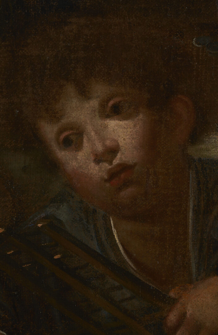 Lot 143: O/C  Painting after Valentin de Boulogne, Four Ages of Man