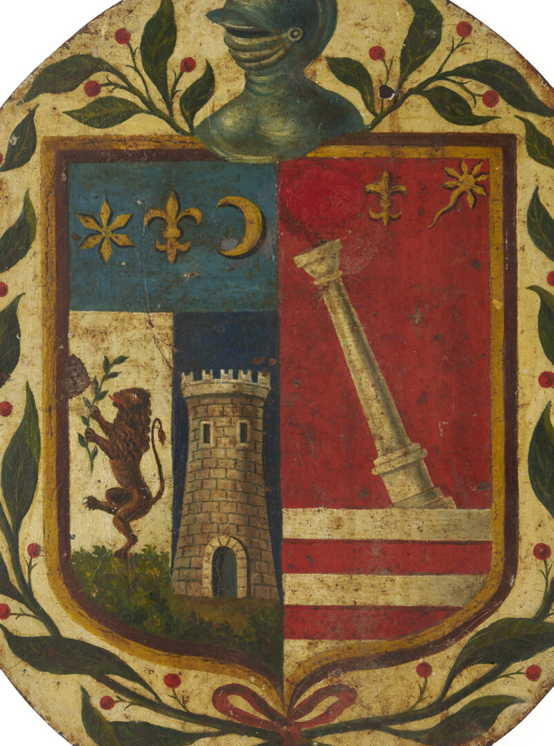 Lot 144: 2 19th c. Coat of Arms Paintings