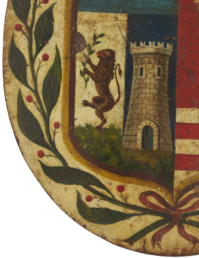 Lot 144: 2 19th c. Coat of Arms Paintings