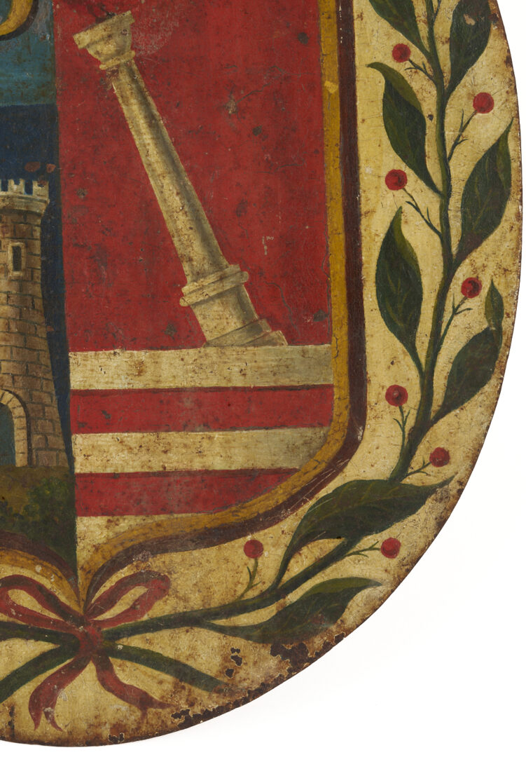 Lot 144: 2 19th c. Coat of Arms Paintings