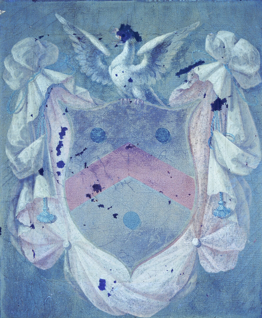 Lot 144: 2 19th c. Coat of Arms Paintings