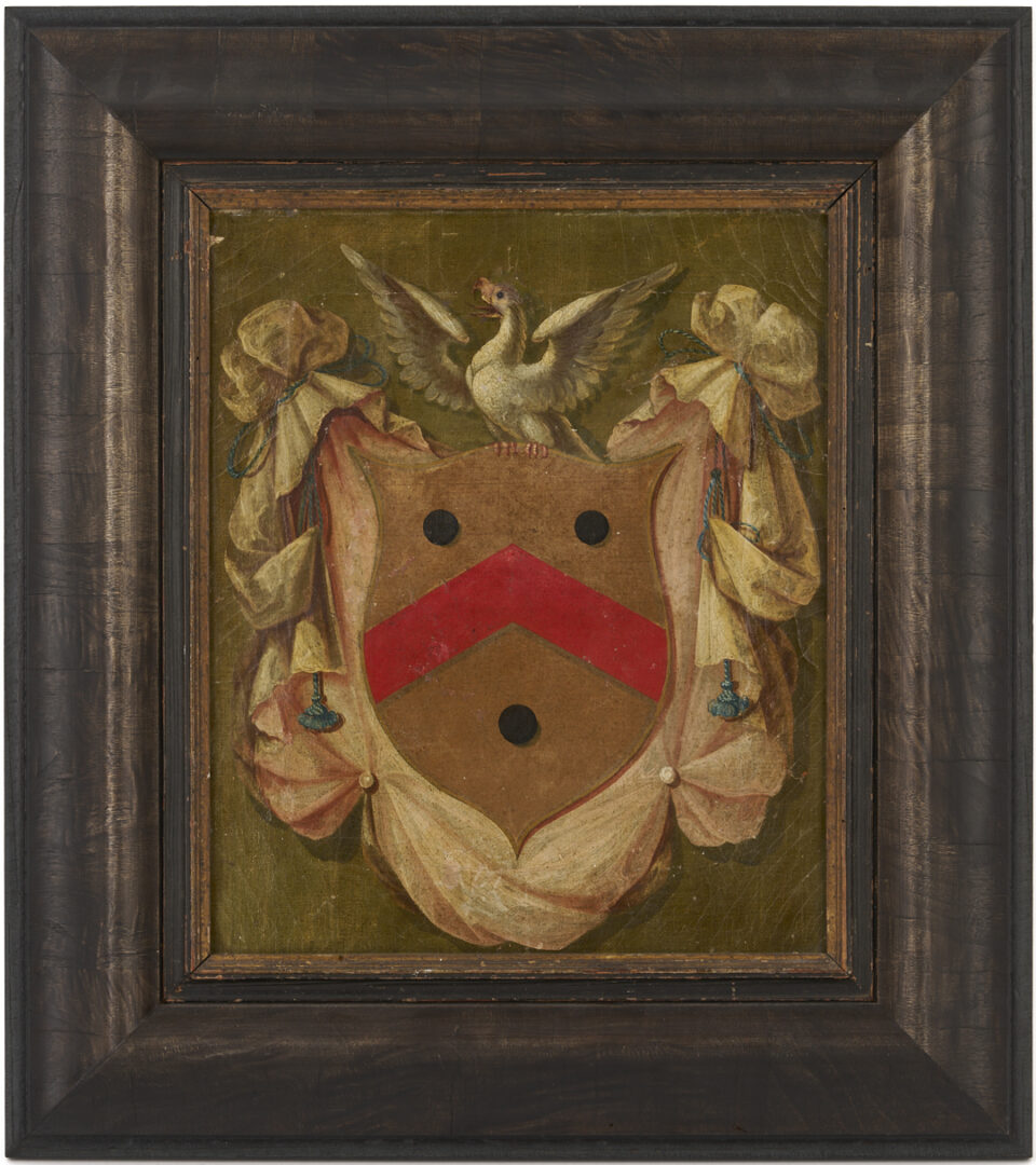 Lot 144: 2 19th c. Coat of Arms Paintings