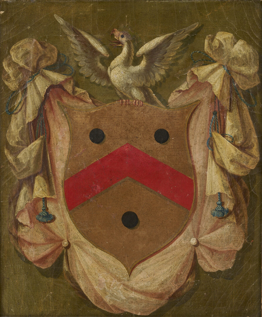Lot 144: 2 19th c. Coat of Arms Paintings