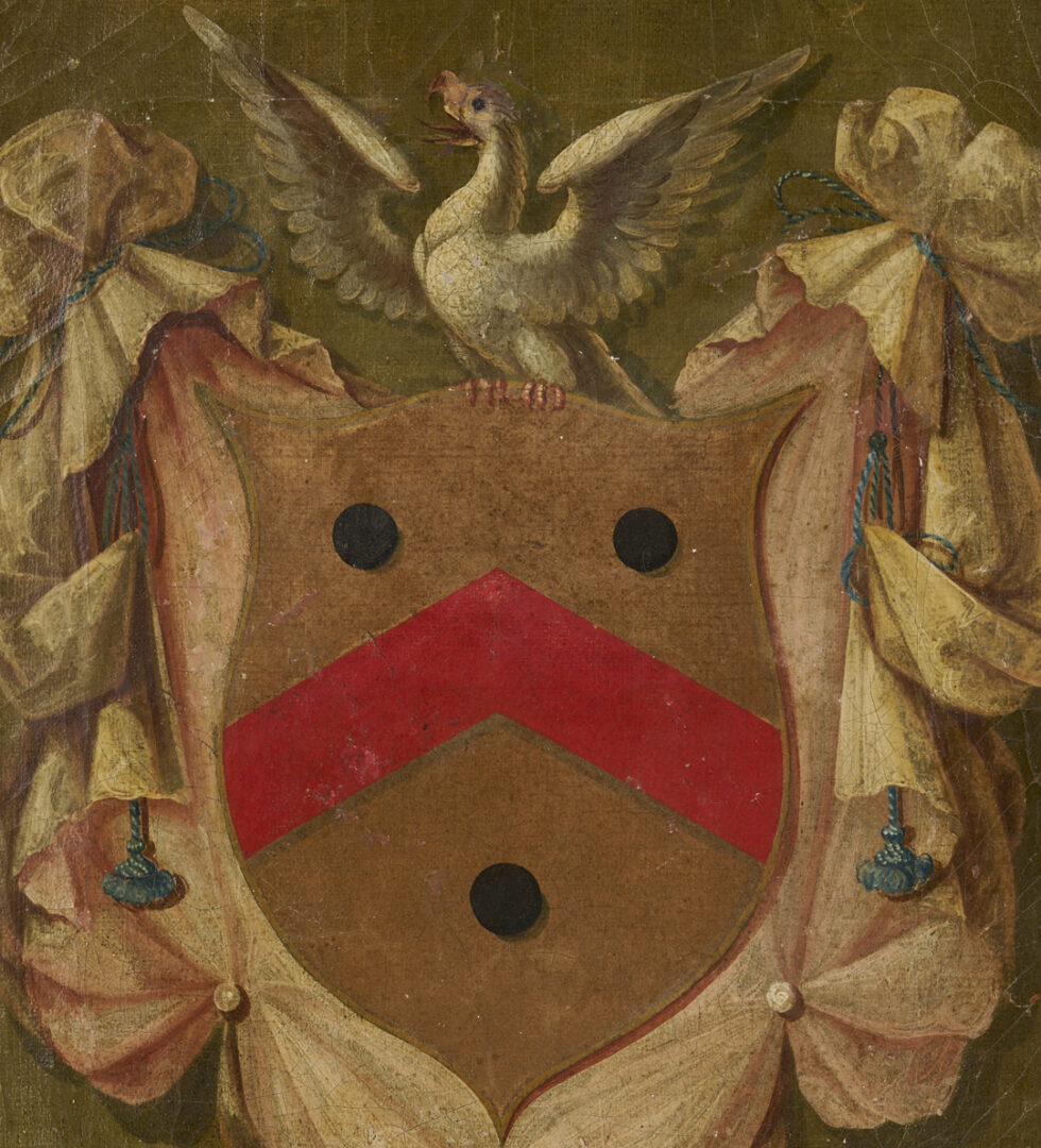 Lot 144: 2 19th c. Coat of Arms Paintings