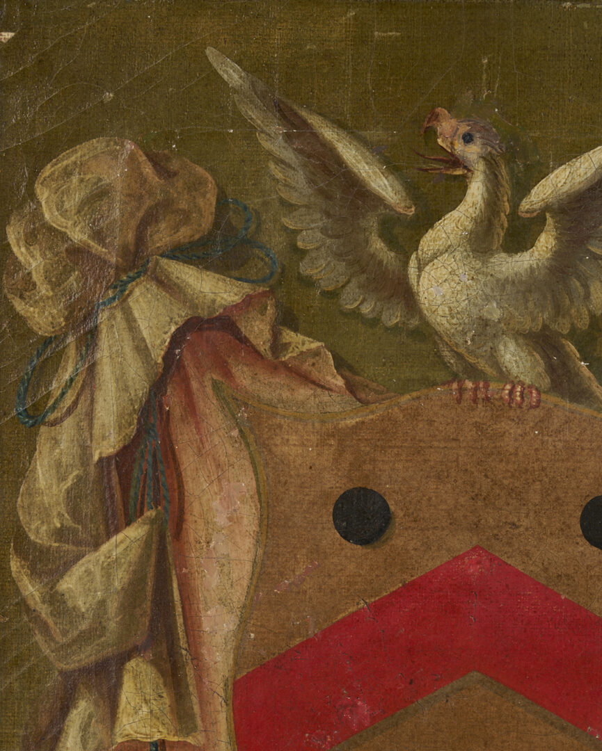 Lot 144: 2 19th c. Coat of Arms Paintings