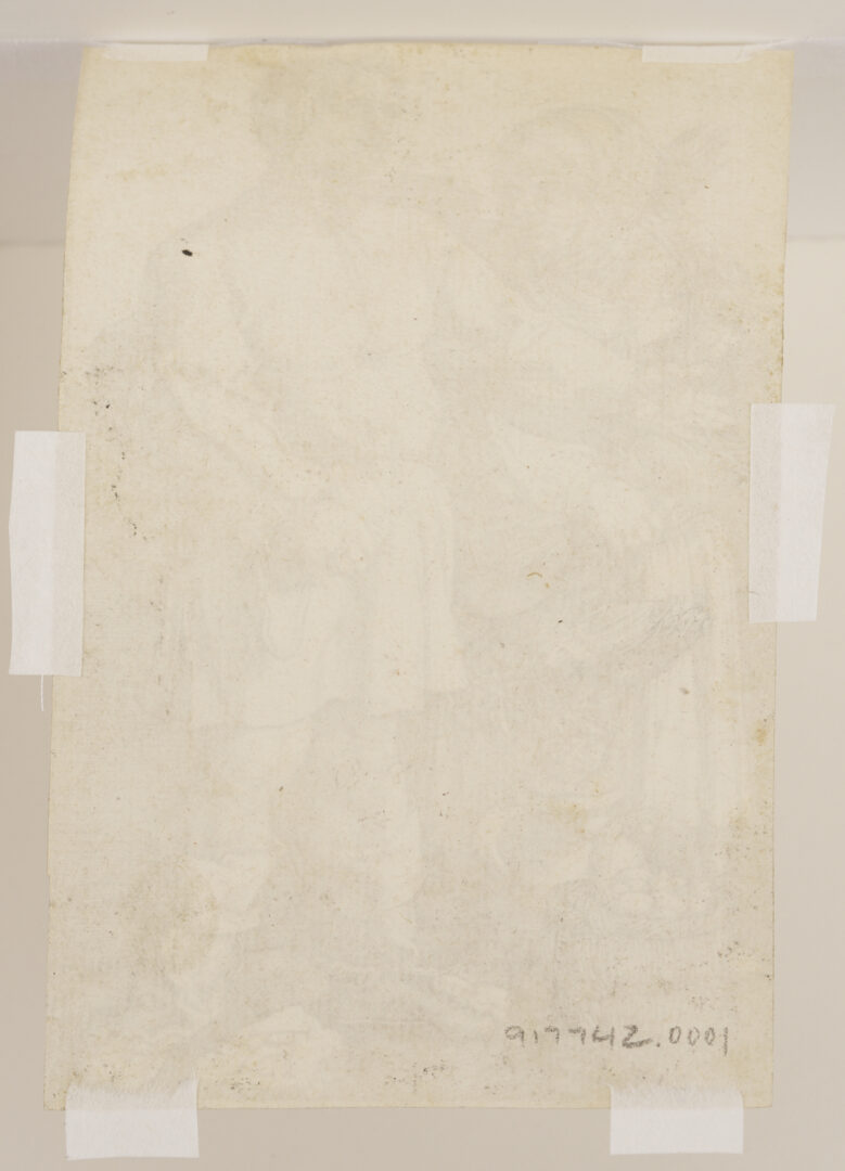 Lot 145: Albrecht Durer Engraving, The Peasant Couple at Market