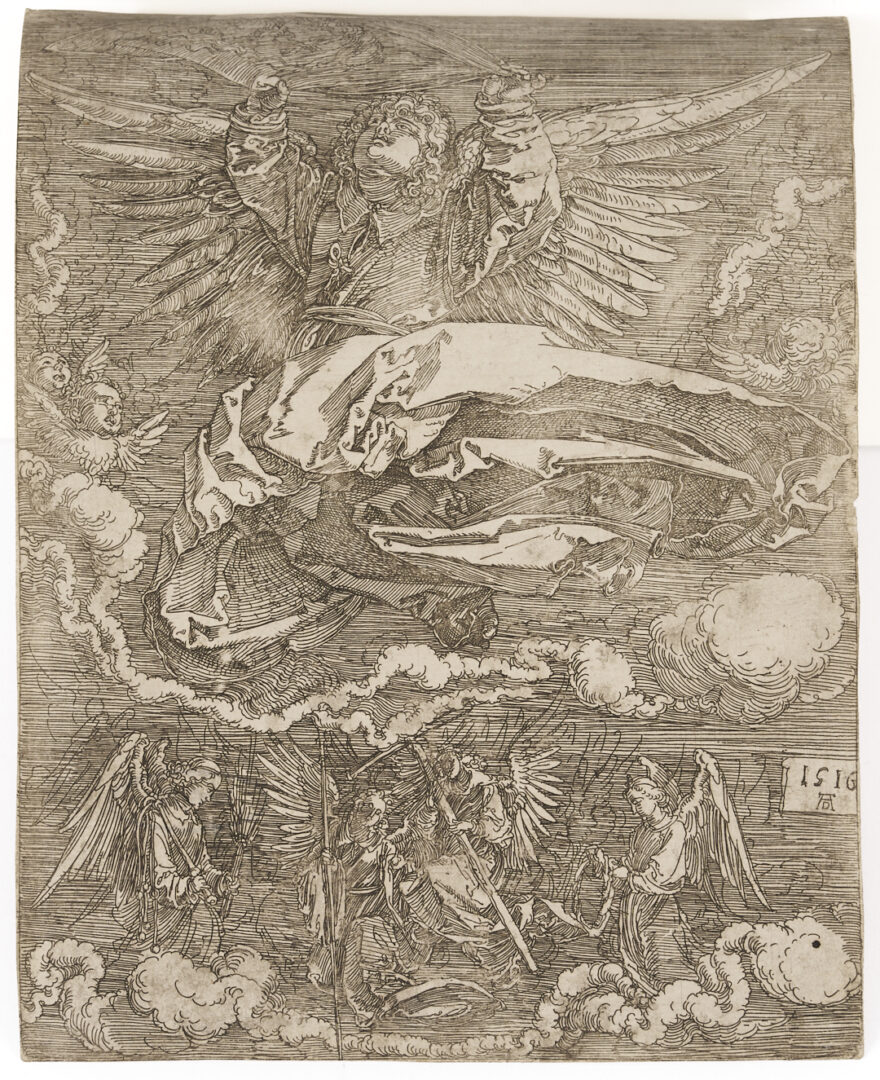 Lot 146: Albrecht Durer Etching, Sudarium Held By One Angel