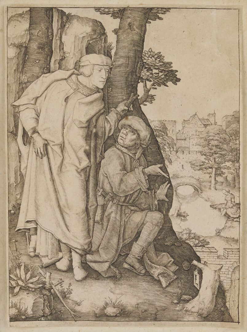 Lot 147: Lucas van Leyden 1508 Engraving, Susanna and the Elders