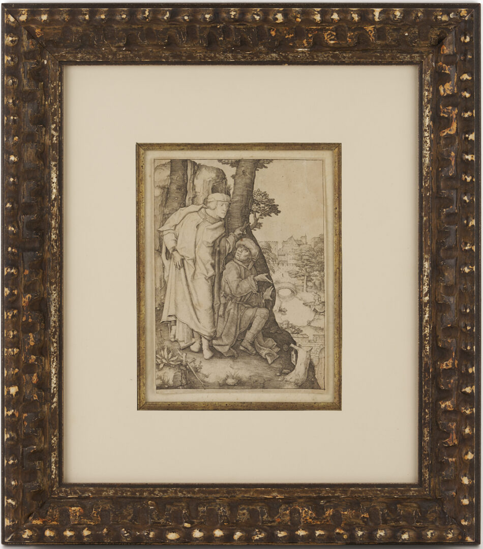 Lot 147: Lucas van Leyden 1508 Engraving, Susanna and the Elders