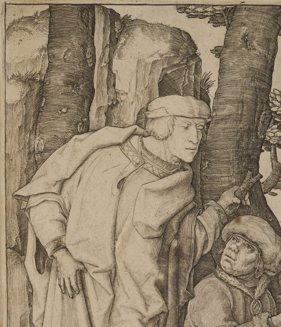 Lot 147: Lucas van Leyden 1508 Engraving, Susanna and the Elders