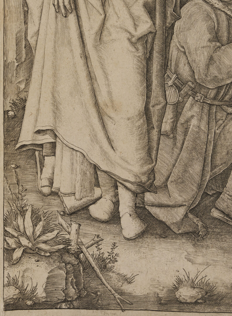 Lot 147: Lucas van Leyden 1508 Engraving, Susanna and the Elders