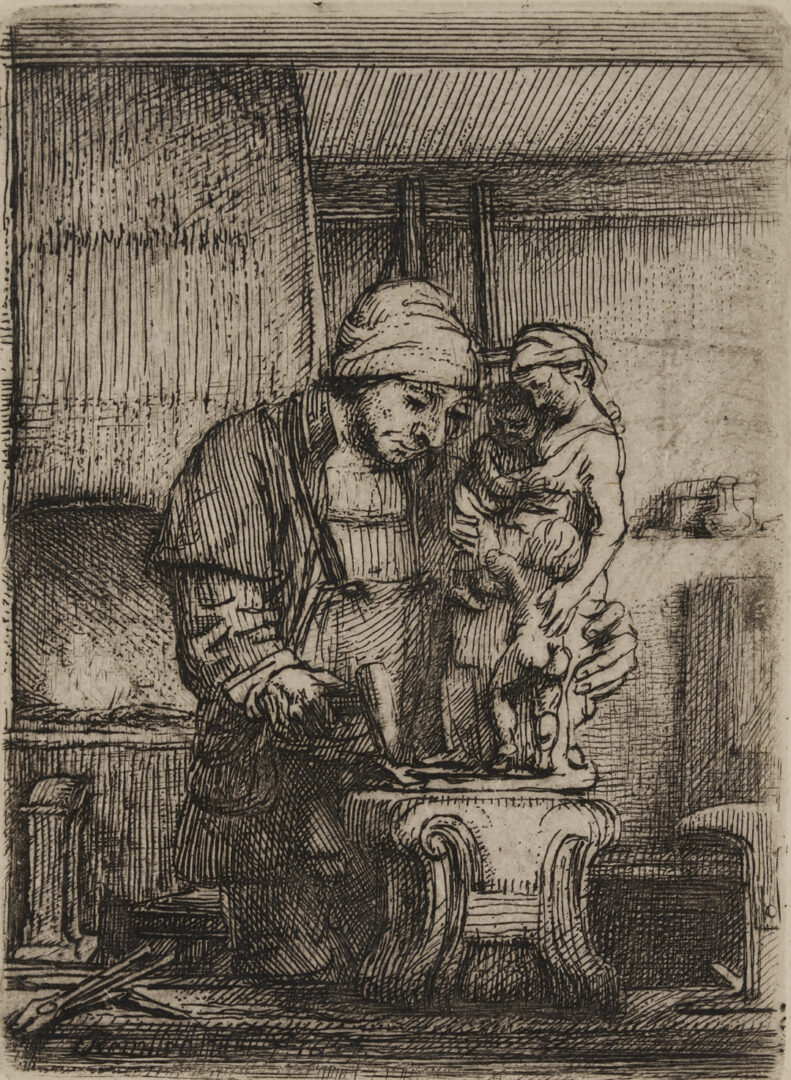 Lot 148: Rembrandt Etching, The Goldsmith