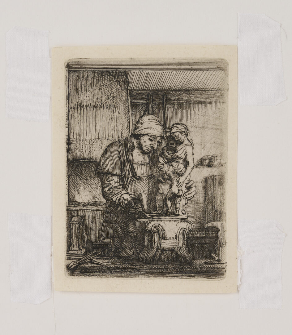 Lot 148: Rembrandt Etching, The Goldsmith
