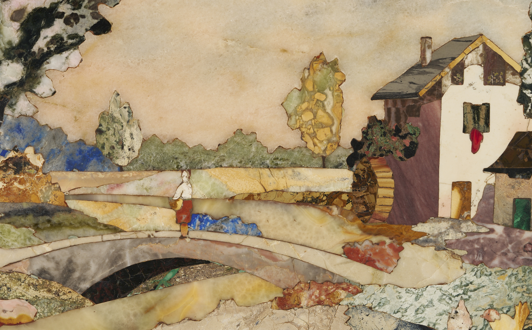 Lot 149: 4 Ugolini Pietra Dura Plaques, Dancers & Landscapes