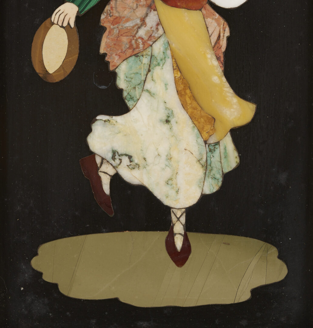 Lot 149: 4 Ugolini Pietra Dura Plaques, Dancers & Landscapes