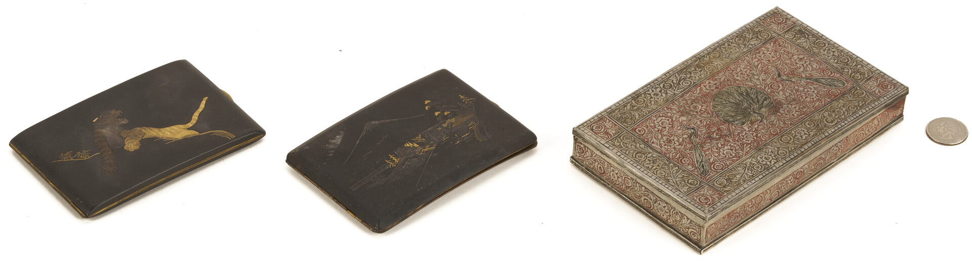 Lot 14: Chinese Smoking and Gaming Items plus 3 Card Cases