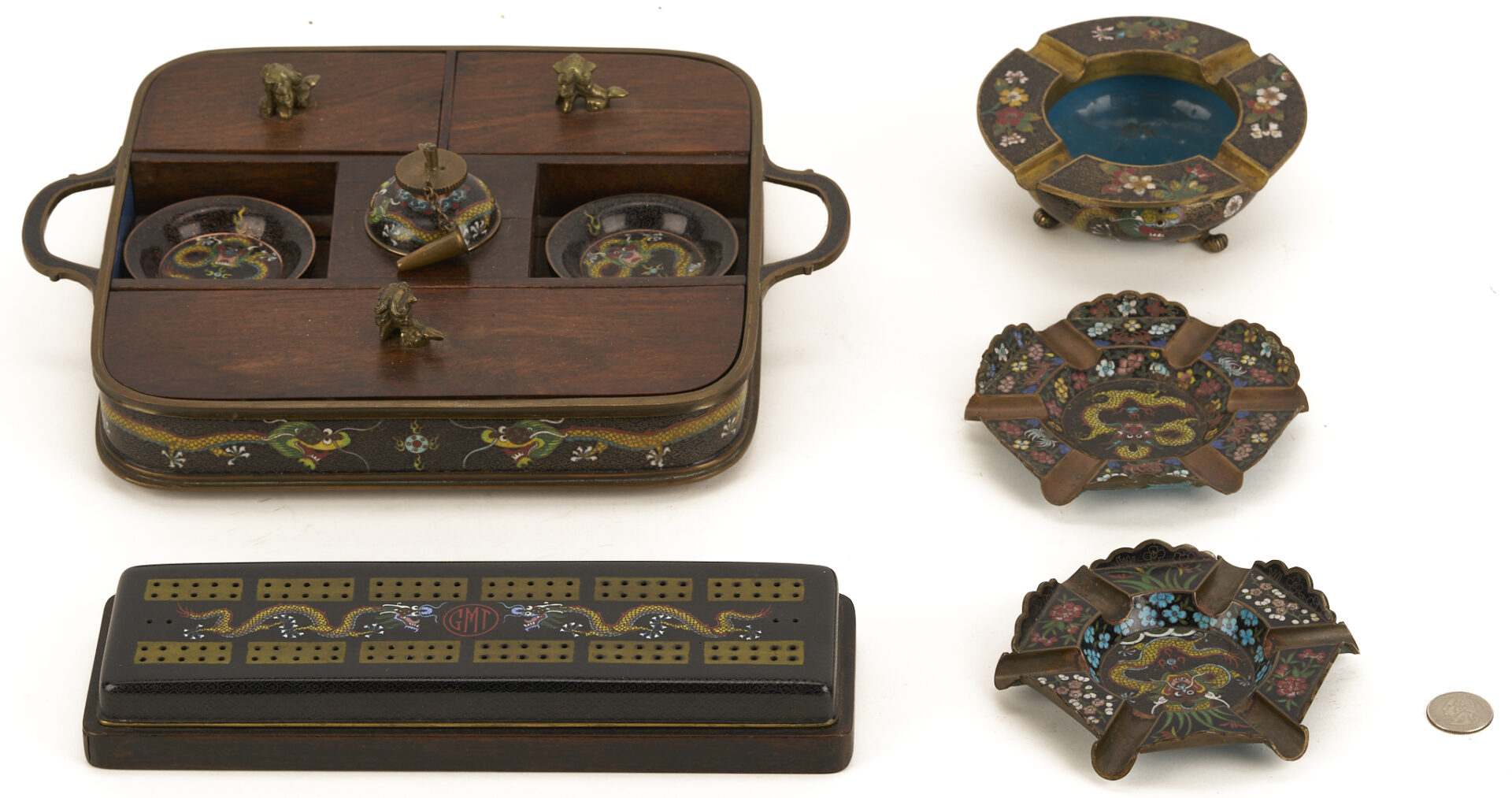 Lot 14: Chinese Smoking and Gaming Items plus 3 Card Cases