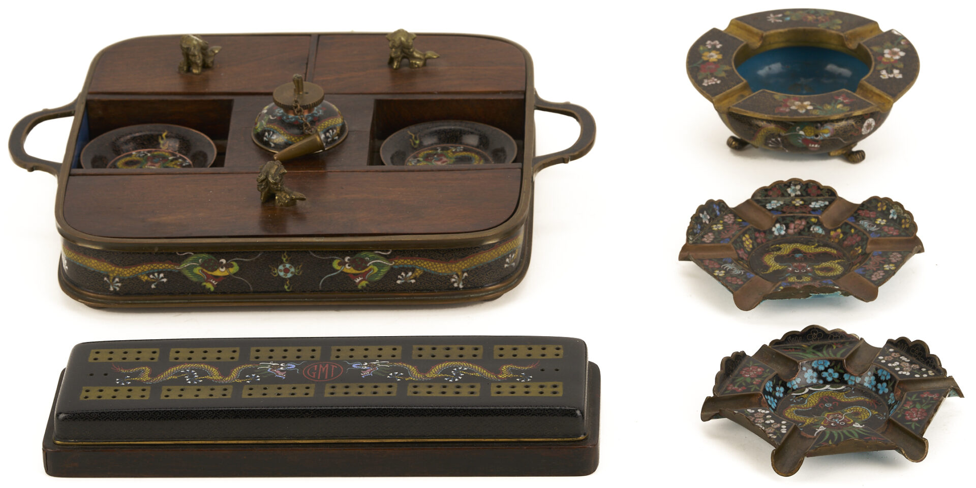 Lot 14: Chinese Smoking and Gaming Items plus 3 Card Cases