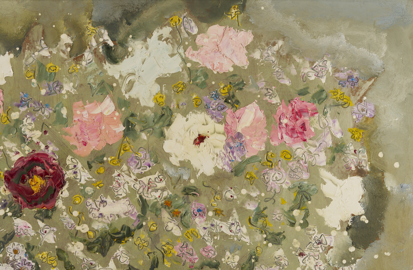 Lot 150: Large Sterling Strauser O/B Still Life Painting, Flower Bouquet