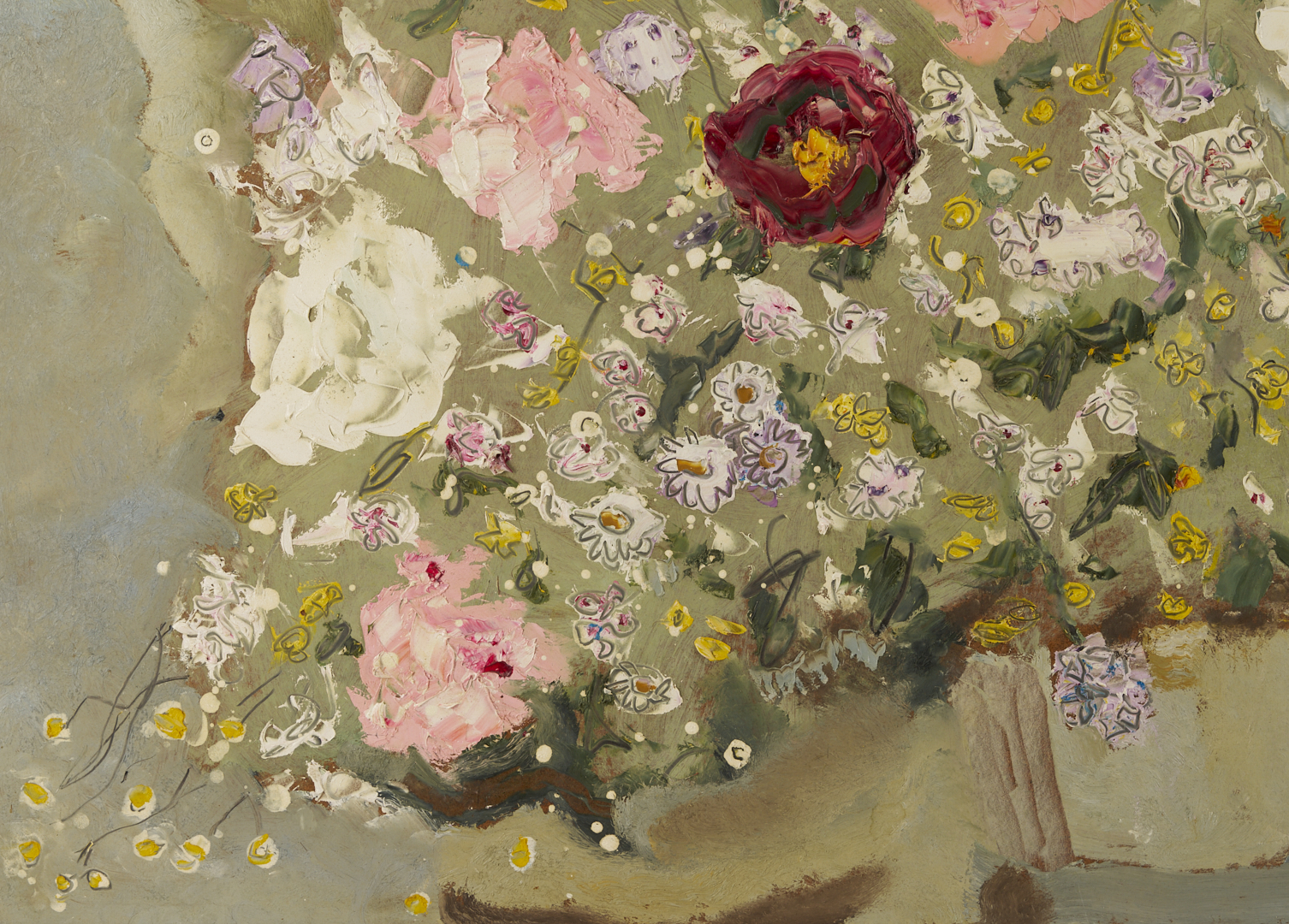 Lot 150: Large Sterling Strauser O/B Still Life Painting, Flower Bouquet