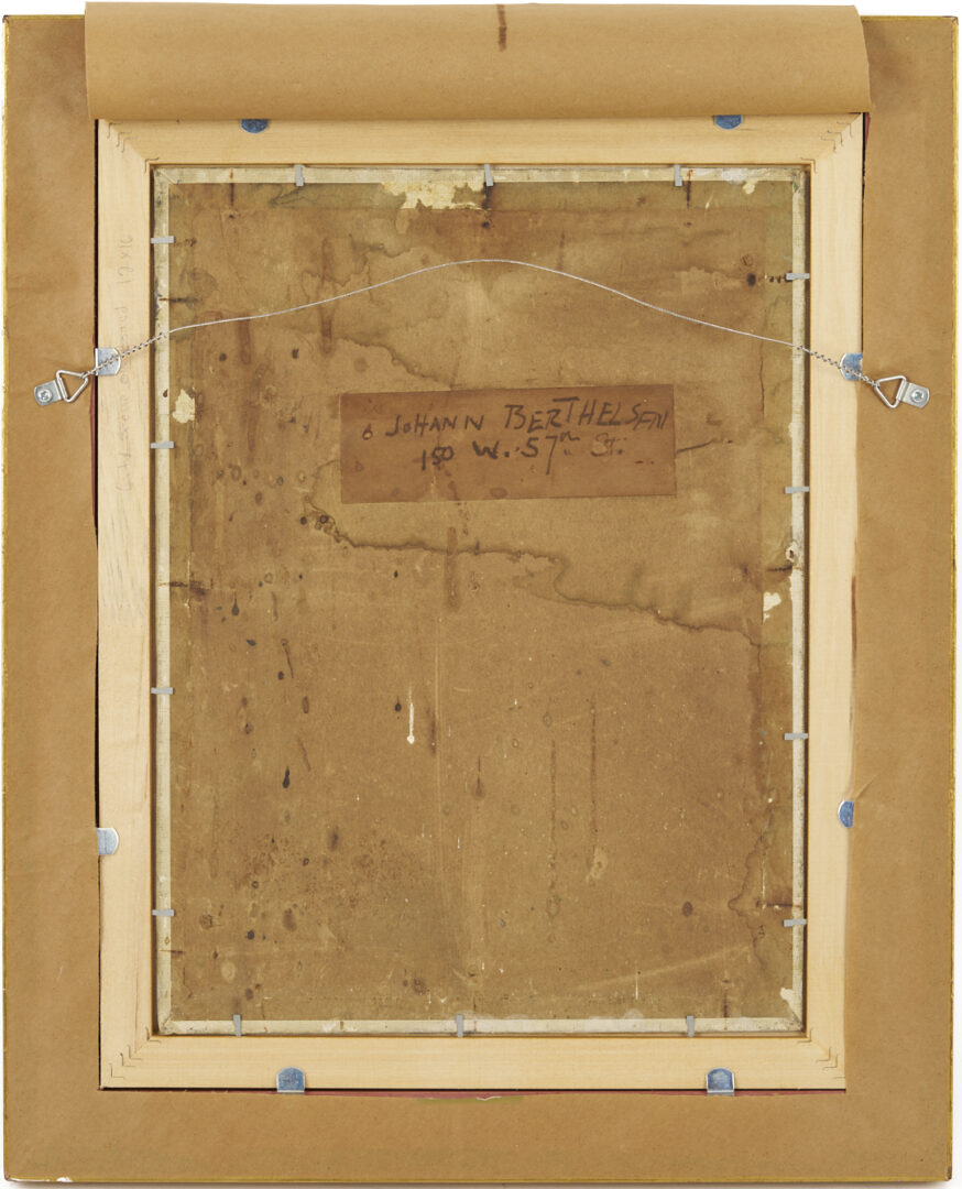 Lot 151: Johann Berthelsen O/C Snowy Manhattan Street Scene w/ Empire State Building