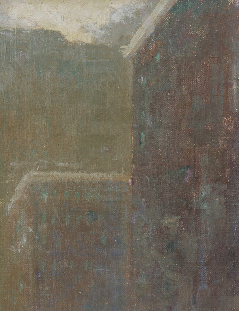 Lot 152: 2 Johann Berthelsen O/C Paintings, Snowy New York City Street & Flower Seller