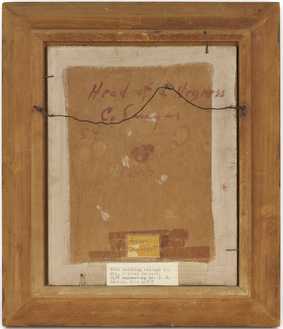 Lot 155: Clyde Singer O/C Portrait of an African American Woman