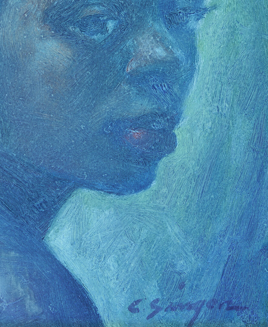 Lot 155: Clyde Singer O/C Portrait of an African American Woman