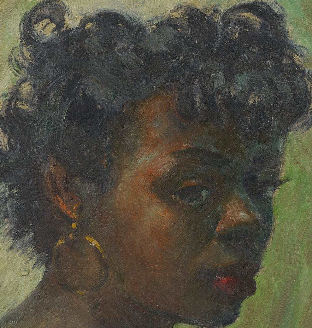 Lot 155: Clyde Singer O/C Portrait of an African American Woman