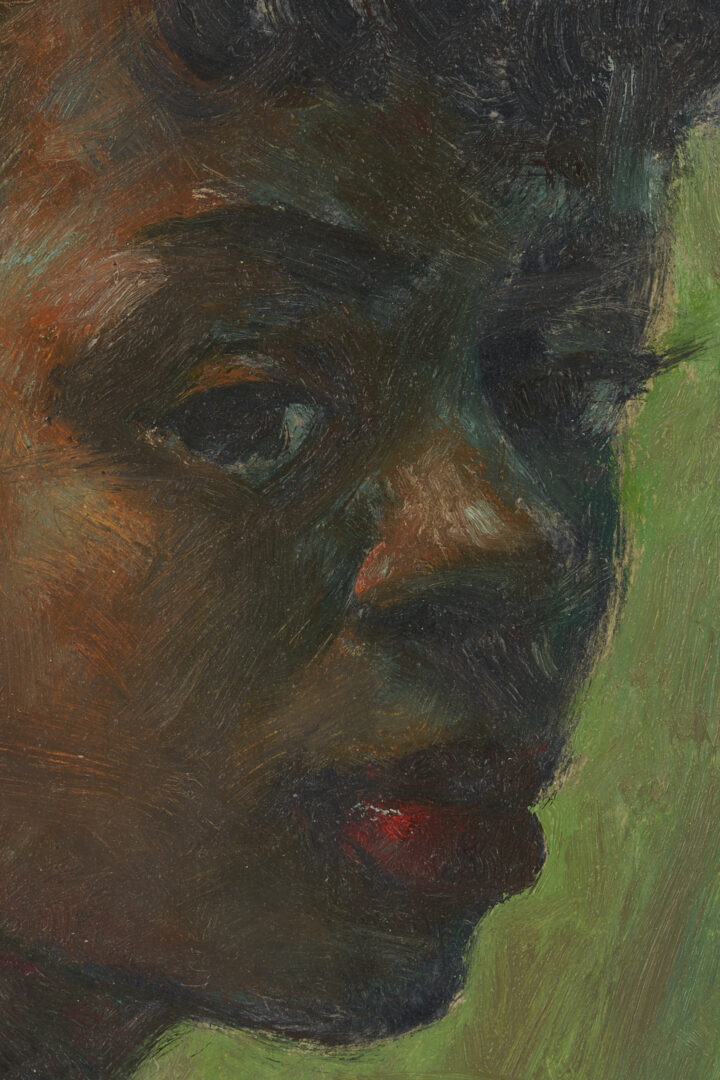 Lot 155: Clyde Singer O/C Portrait of an African American Woman