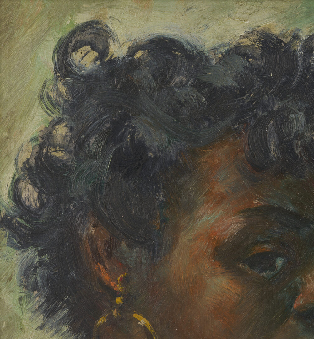 Lot 155: Clyde Singer O/C Portrait of an African American Woman