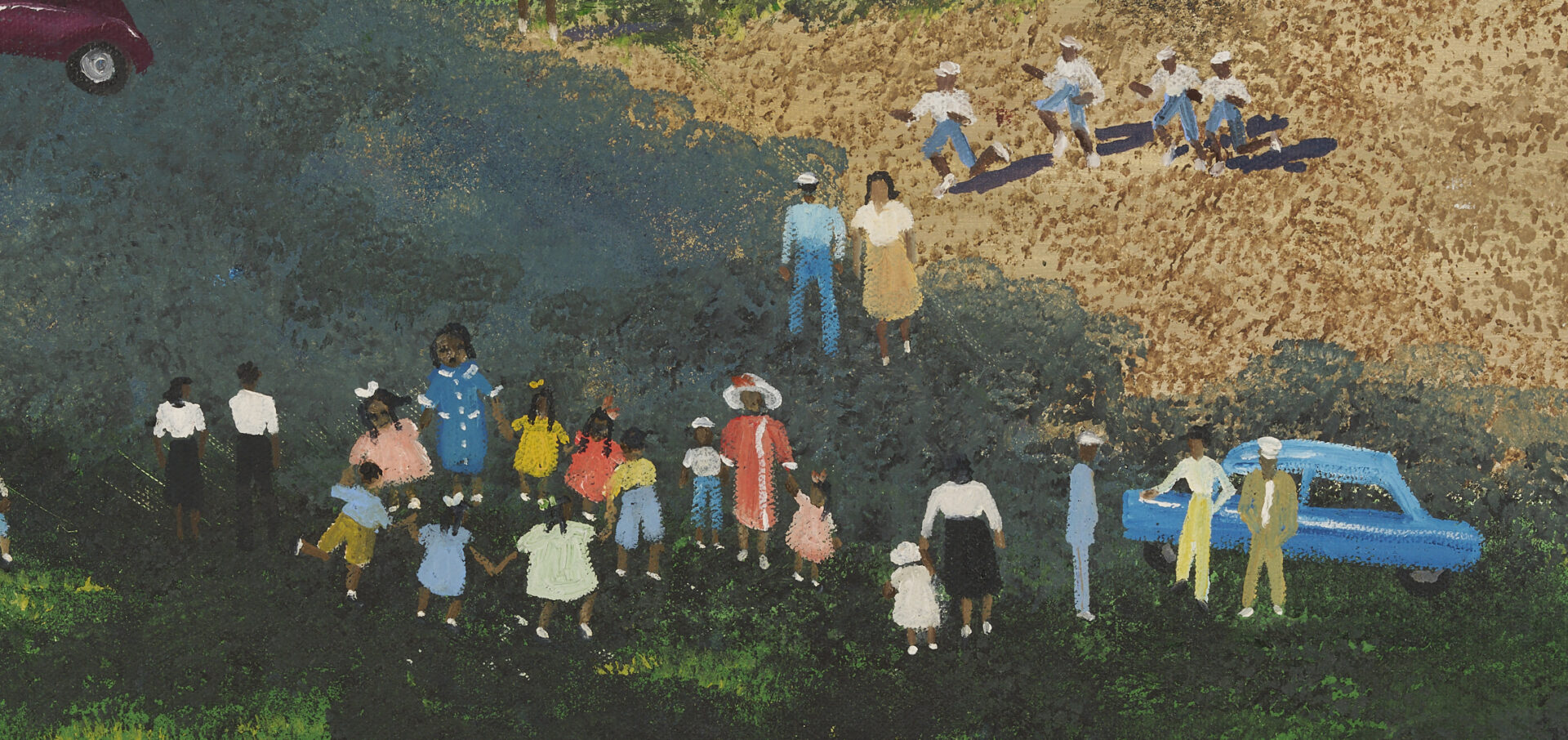 Lot 156: Helen LaFrance, Large Church Picnic Scene Plus 4 Books