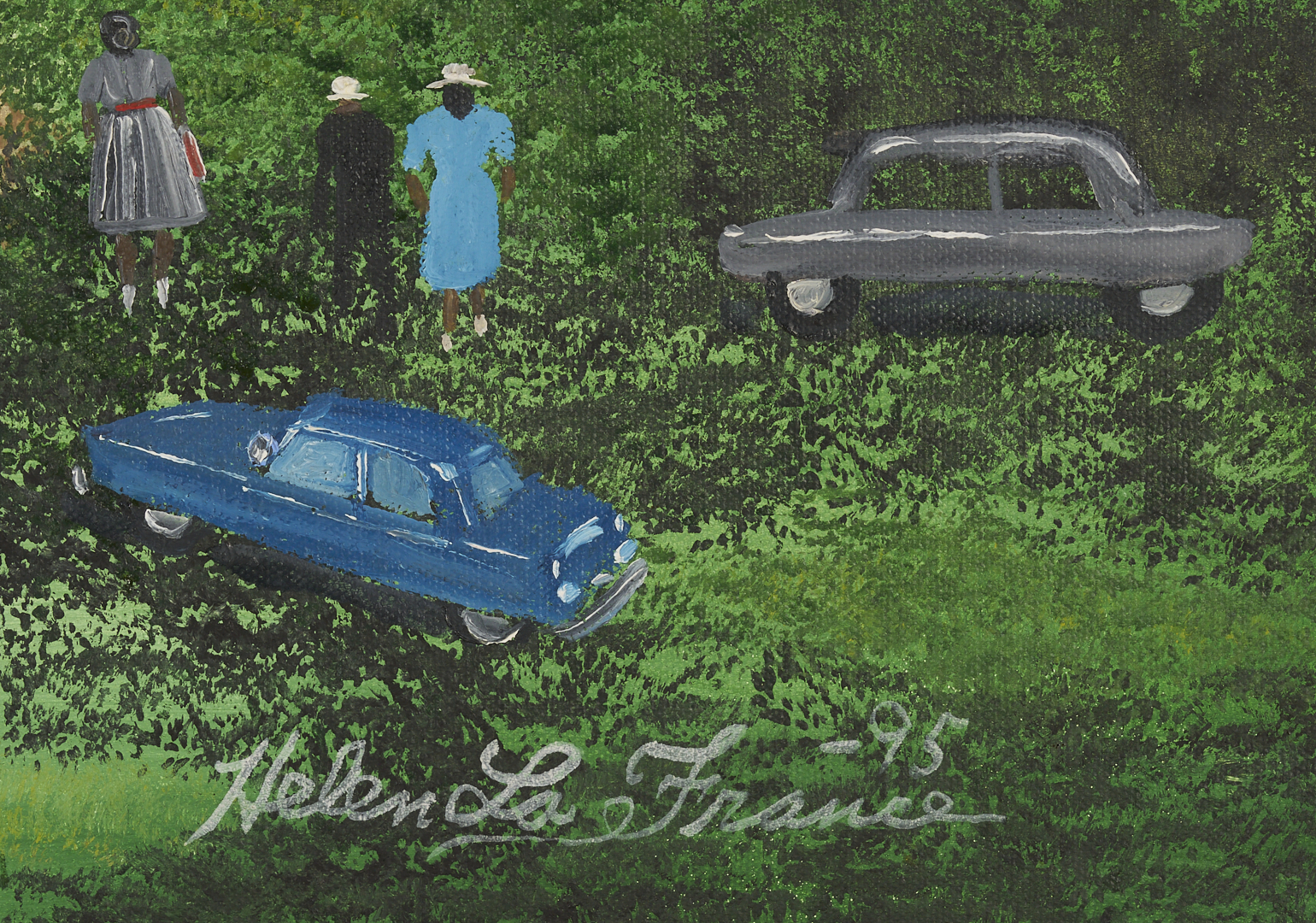 Lot 156: Helen LaFrance, Large Church Picnic Scene Plus 4 Books