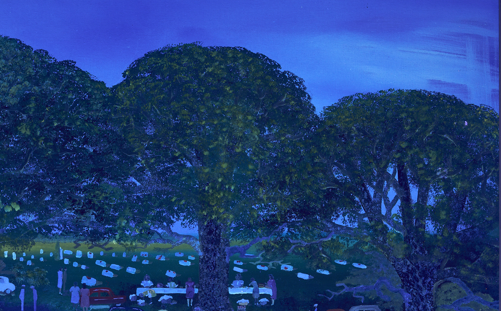 Lot 156: Helen LaFrance, Large Church Picnic Scene Plus 4 Books