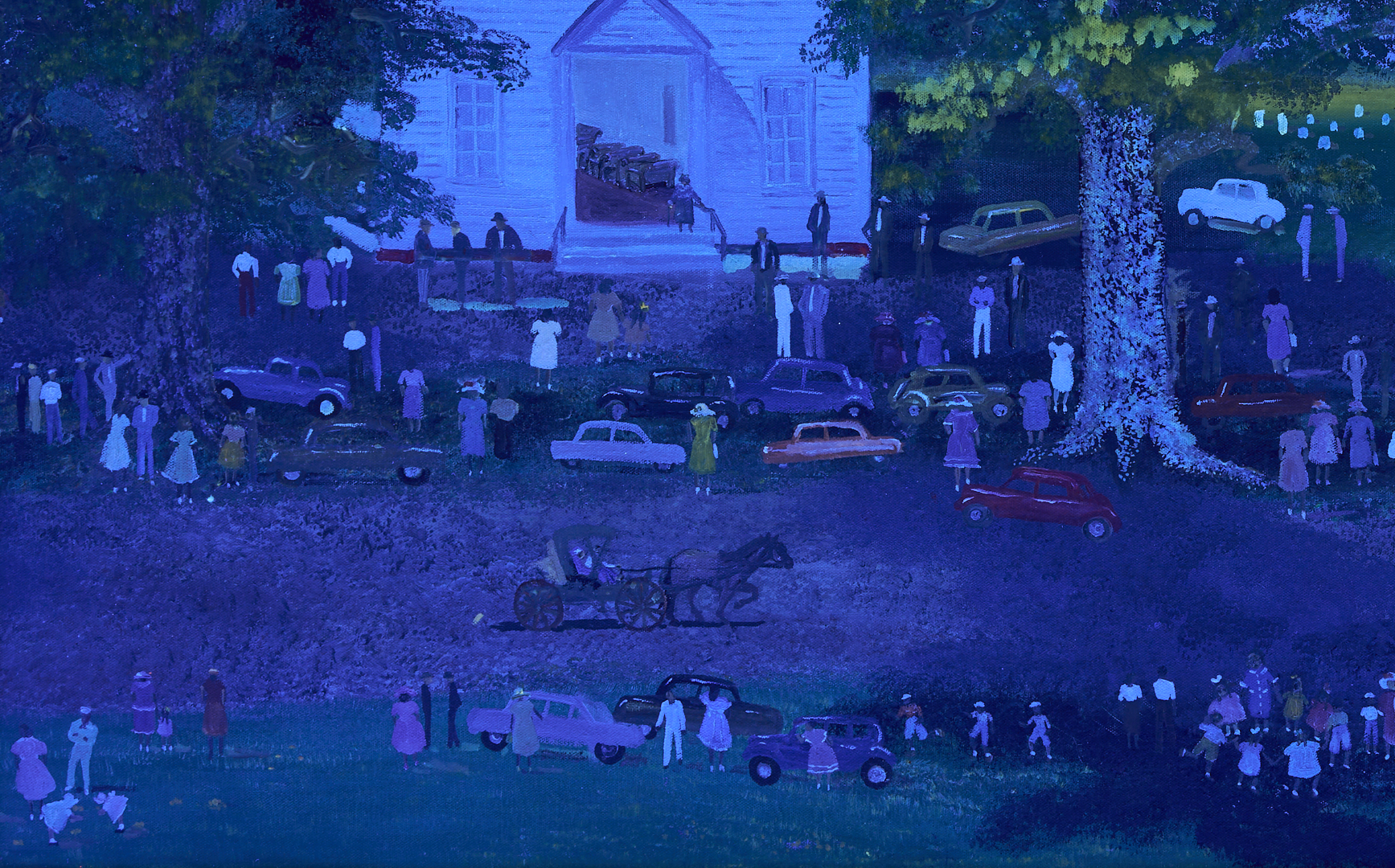 Lot 156: Helen LaFrance, Large Church Picnic Scene Plus 4 Books