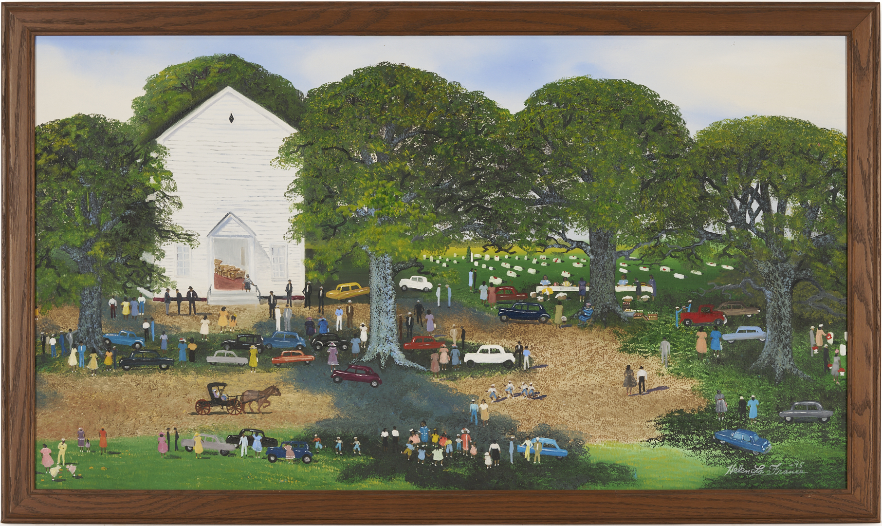 Lot 156: Helen LaFrance, Large Church Picnic Scene Plus 4 Books