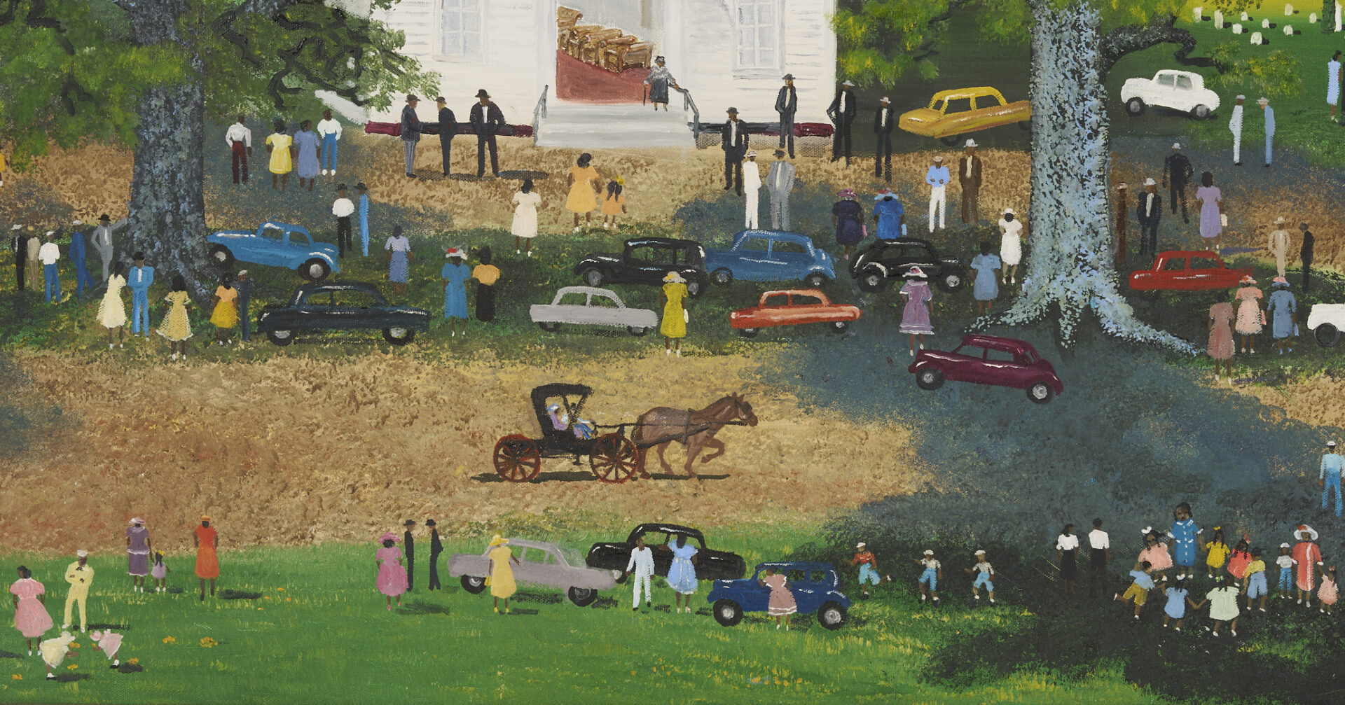 Lot 156: Helen LaFrance, Large Church Picnic Scene Plus 4 Books